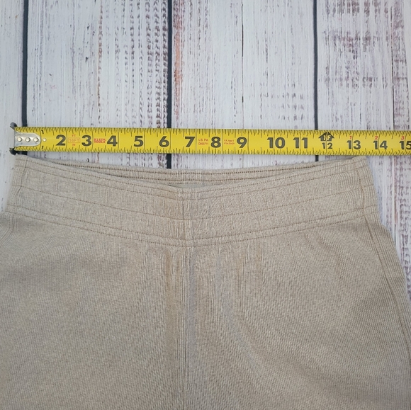 Everlane The Ribbed Flare Pant Heathered Oat Beige Medium Wide Leg - Picture 6 of 10